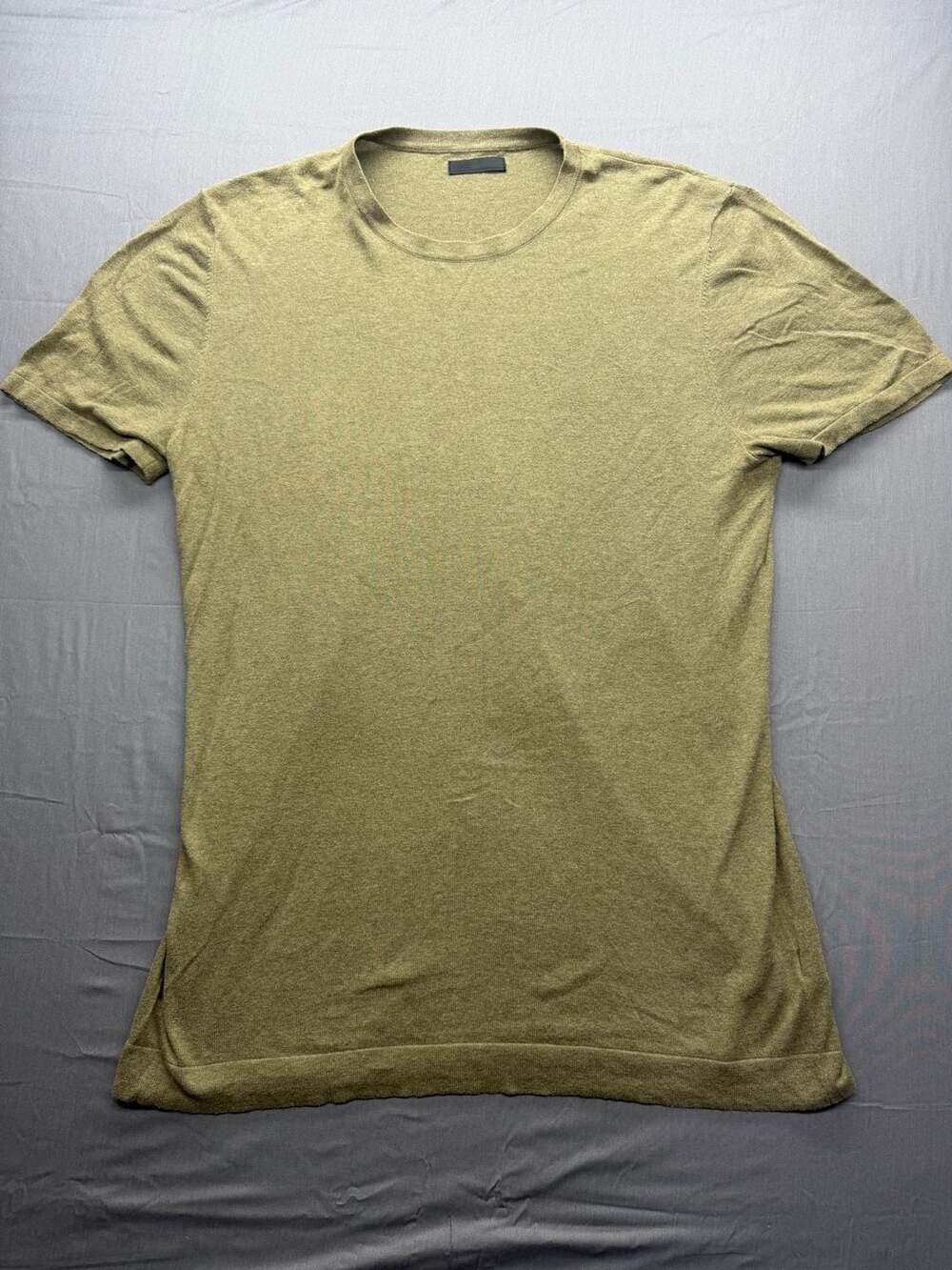 ASOS Men's Olive Green Textured Knit Crewneck T-Shirt